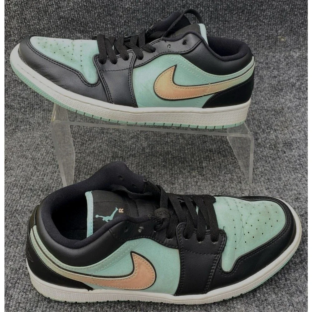 Air Jordan 1 Low SE Tropical Twist Men's Size 9.5 Teal Black Sneakers CK3022-301